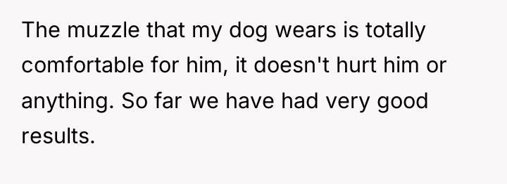 The muzzle that my dog wears is totally comfortable for...