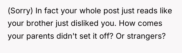 (Sorry) In fact your whole post just reads like your...