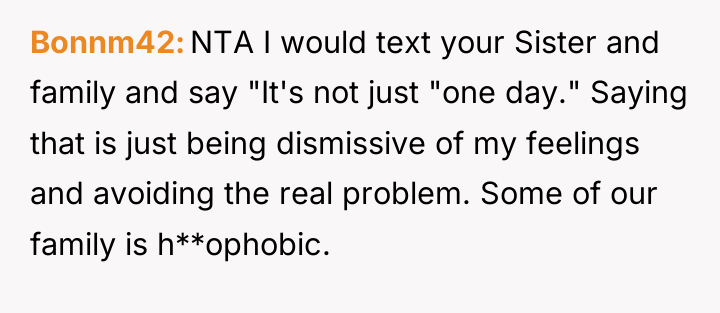 Bonnm42 NTA I would text your Sister and family and...