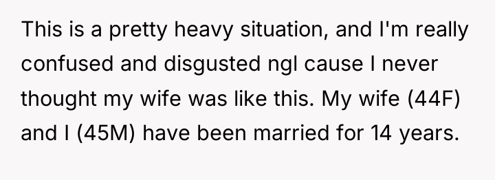 This is a pretty heavy situation, and I'm really confused...