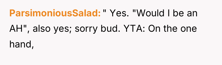 ParsimoniousSalad " Yes. "Would I be an AH", also yes;...