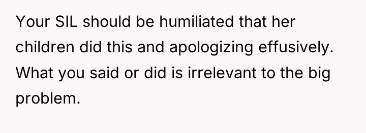 Your SIL should be humiliated that her children did this...