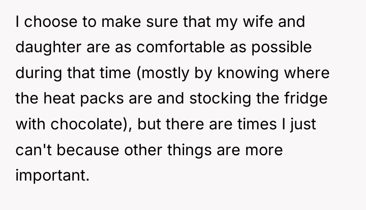 I choose to make sure that my wife and daughter...