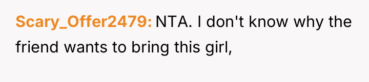 Scary_Offer2479 NTA. I don't know why the friend wants to...