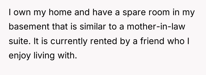 I own my home and have a spare room in...