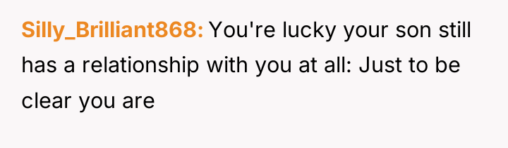 Silly_Brilliant868 You're lucky your son still has a relationship with...
