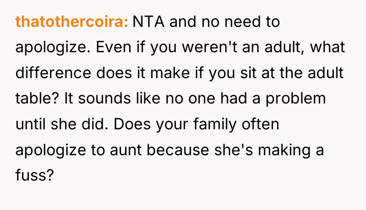 thatothercoira NTA and no need to apologize. Even if you...
