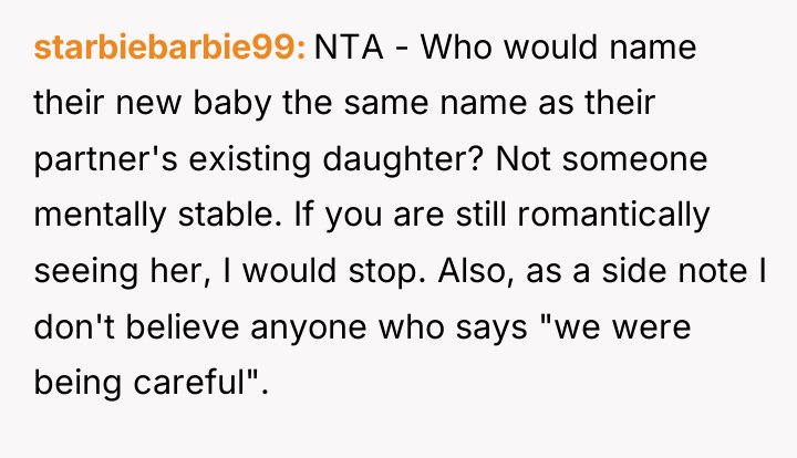 starbiebarbie99 NTA - Who would name their new baby the...