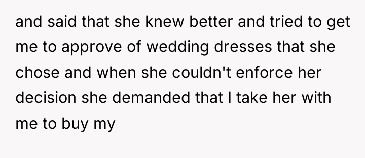 and said that she knew better and tried to get...