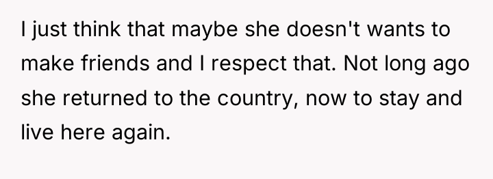 I just think that maybe she doesn't wants to make...