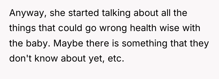 Anyway, she started talking about all the things that could...