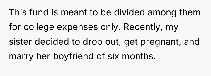 This fund is meant to be divided among them for...