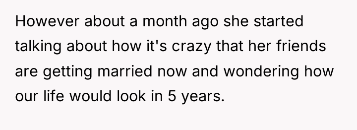 However about a month ago she started talking about how...