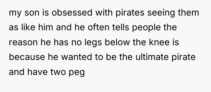 my son is obsessed with pirates seeing them as like...