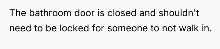 The bathroom door is closed and shouldn't need to be...