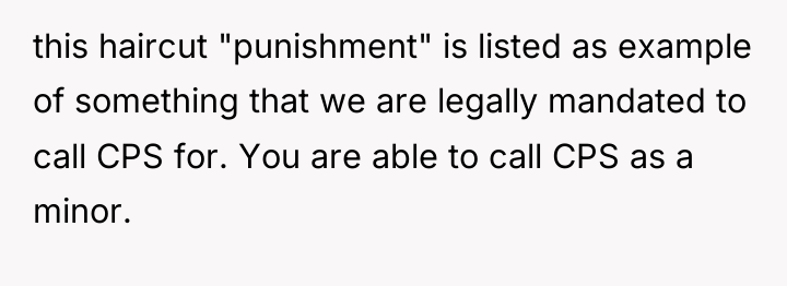 this haircut "punishment" is listed as example of something that...