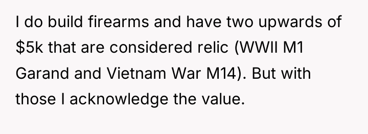 I do build firearms and have two upwards of $5k...