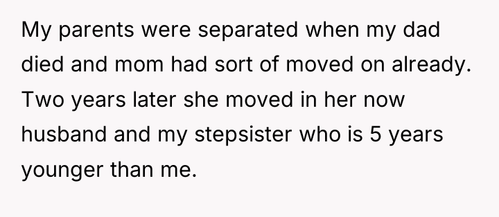 My parents were separated when my dad died and mom...