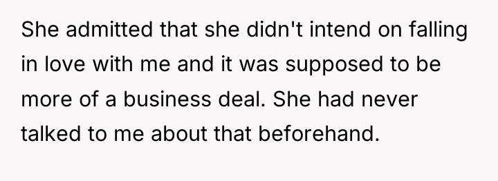 She admitted that she didn't intend on falling in love...