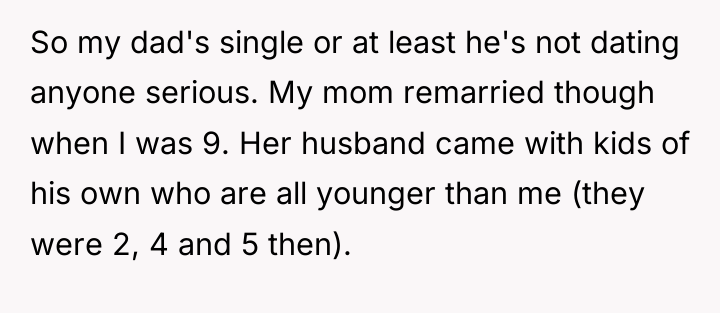 So my dad's single or at least he's not dating...