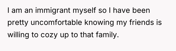 I am an immigrant myself so I have been pretty...