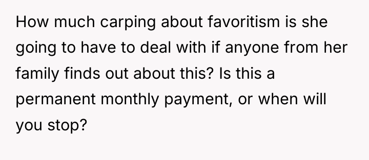 How much carping about favoritism is she going to have...