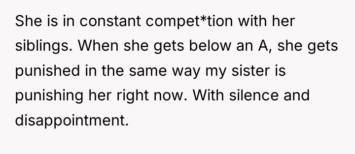 She is in constant compet*tion with her siblings. When she...