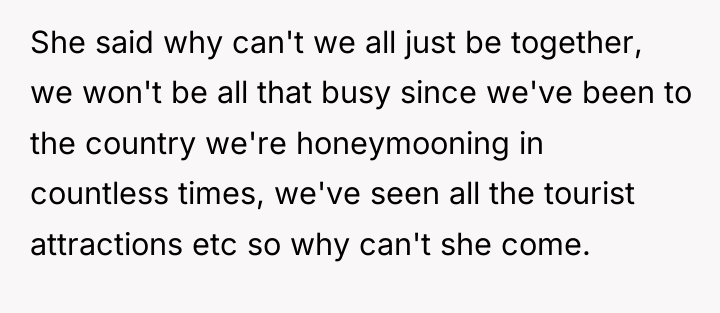 She said why can't we all just be together, we...