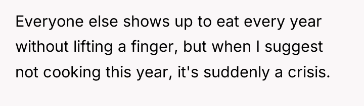 Everyone else shows up to eat every year without lifting...