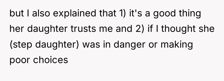 but I also explained that 1) it's a good thing...