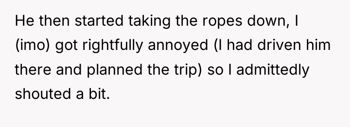 He then started taking the ropes down, I (imo) got...