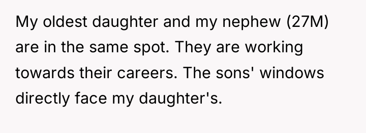 My oldest daughter and my nephew (27M) are in the...