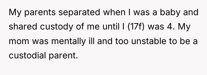 My parents separated when I was a baby and shared...