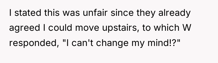 I stated this was unfair since they already agreed I...