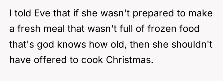 I told Eve that if she wasn't prepared to make...