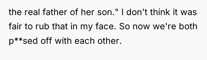 the real father of her son." I don't think it...