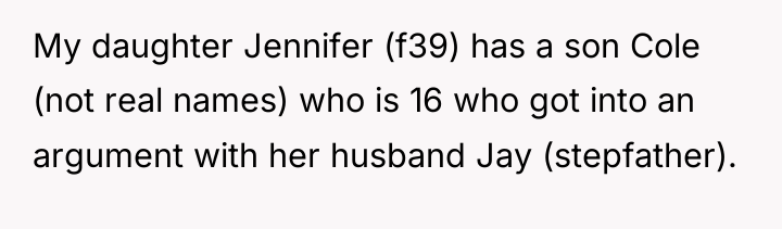 My daughter Jennifer (f39) has a son Cole (not real...