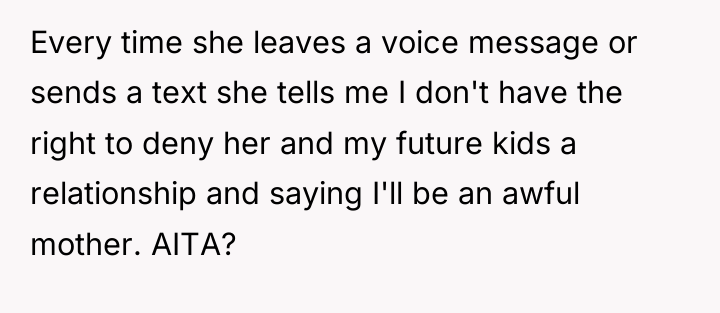 Every time she leaves a voice message or sends a...