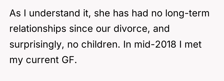 As I understand it, she has had no long-term relationships...