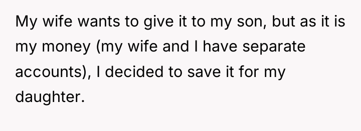 My wife wants to give it to my son, but...