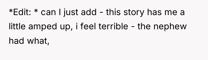*Edit: * can I just add - this story has...