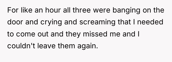 For like an hour all three were banging on the...
