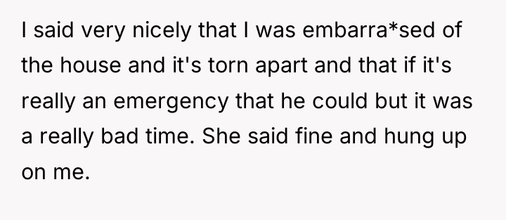 I said very nicely that I was embarra*sed of the...