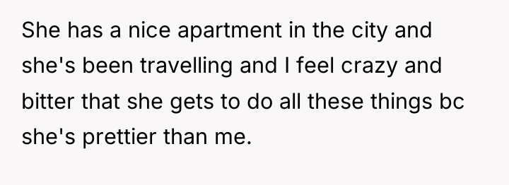 She has a nice apartment in the city and she's...