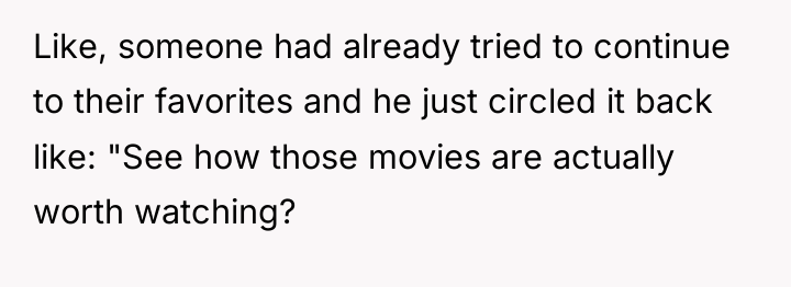 Like, someone had already tried to continue to their favorites...