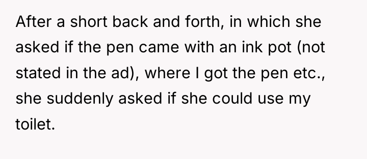 After a short back and forth, in which she asked...