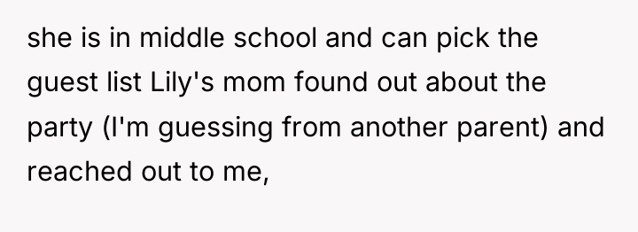she is in middle school and can pick the guest...