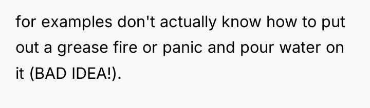 for examples don't actually know how to put out a...