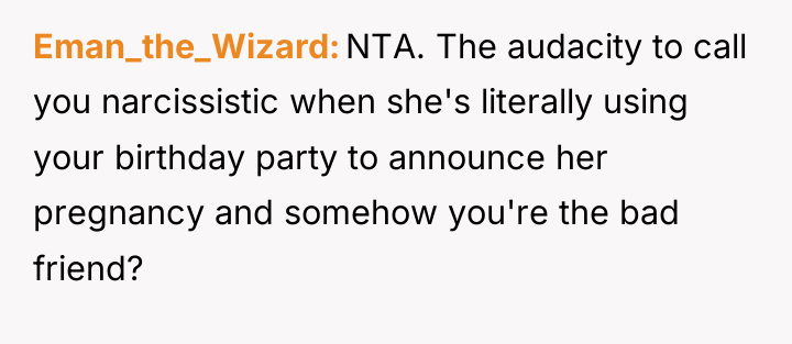 Eman_the_Wizard NTA. The audacity to call you narcissistic when she's...