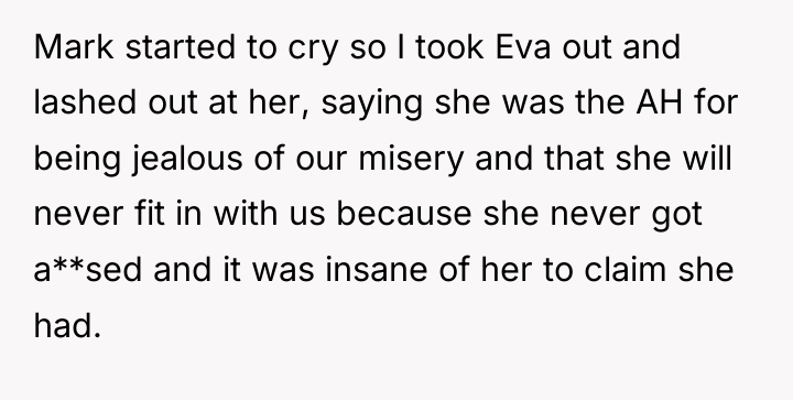Mark started to cry so I took Eva out and...